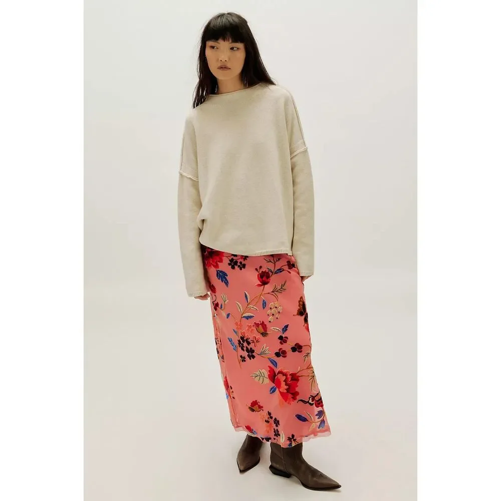 Free People Secret Garden Midi Skirt $198 - Picture 1 of 6